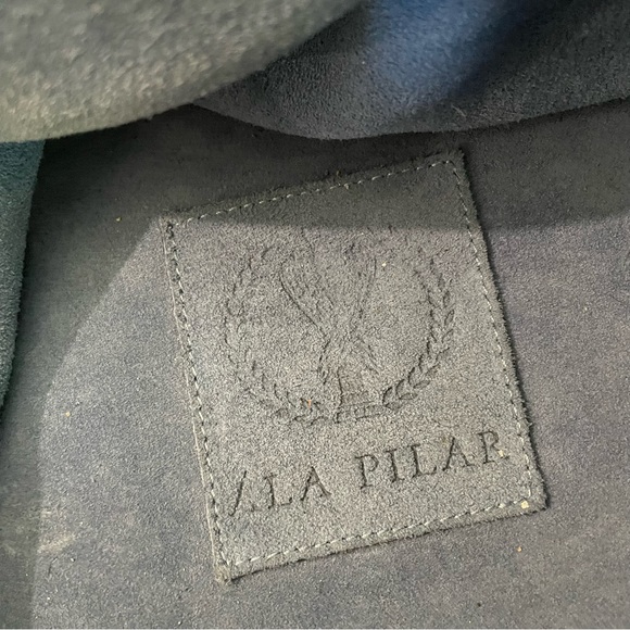 Ala Pilar Blue Suede Leather Tote Large - Picture 16 of 16